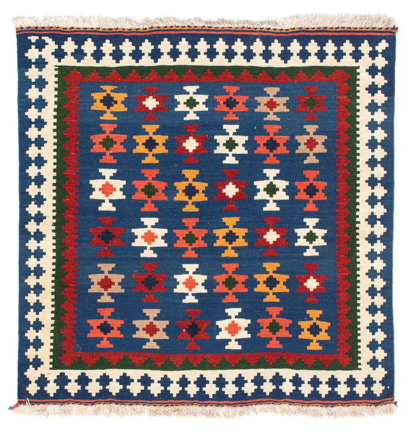 Kelim Rug - Oriental square  - 104 x 100 cm - dark blue
