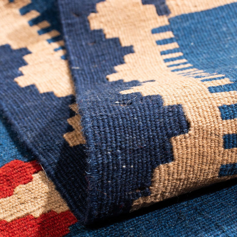 Kelim Rug - Oriental square  - 96 x 96 cm - dark blue