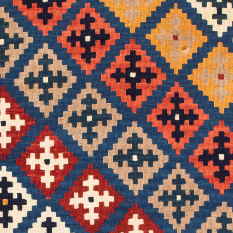 Kelim Rug - Oriental square  - 103 x 97 cm - dark blue