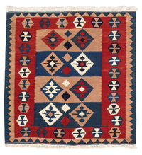 Kelim Rug - Oriental square  - 100 x 97 cm - multicolored