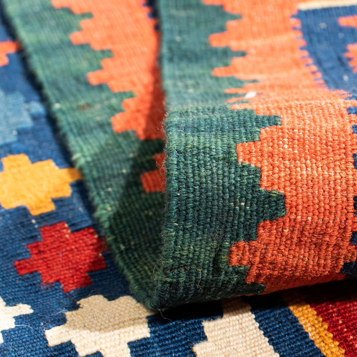 Kelim Rug - Oriental square  - 104 x 101 cm - dark red