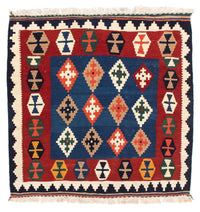 Kelim Rug - Oriental square  - 100 x 96 cm - dark blue