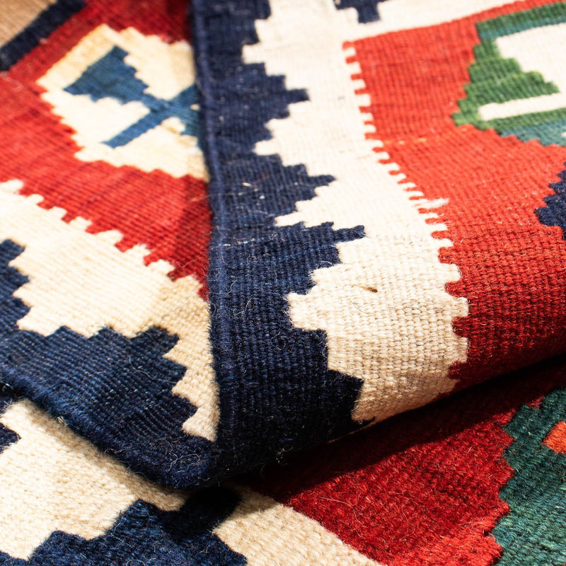 Kelim Rug - Oriental square  - 100 x 96 cm - dark blue