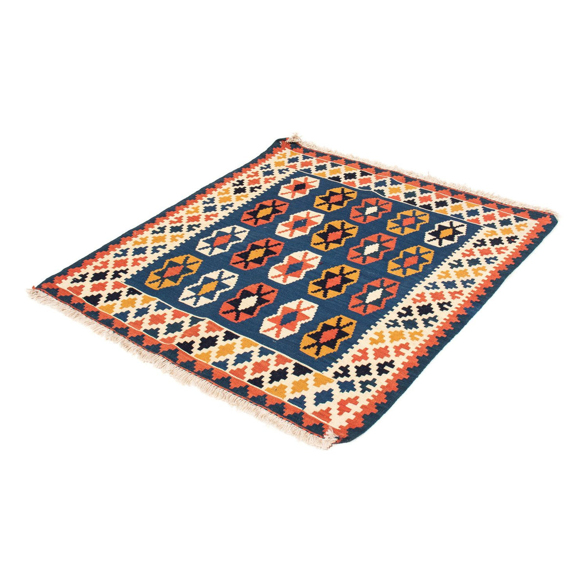 Kelim Rug - Oriental square  - 103 x 100 cm - dark blue