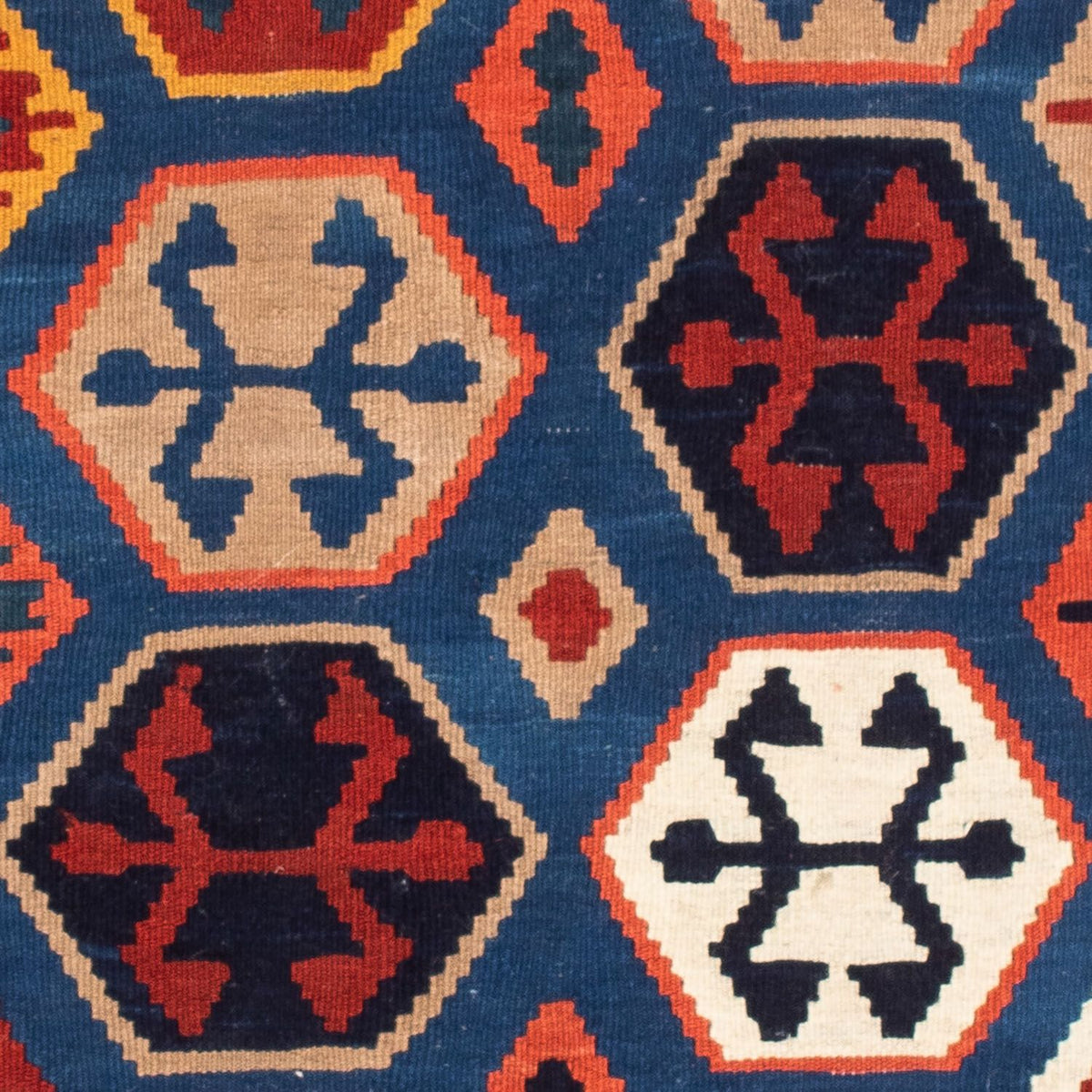 Kelim Rug - Oriental square  - 102 x 100 cm - blue