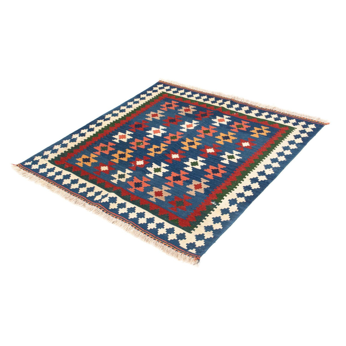 Kelim Rug - Oriental square  - 103 x 100 cm - dark blue