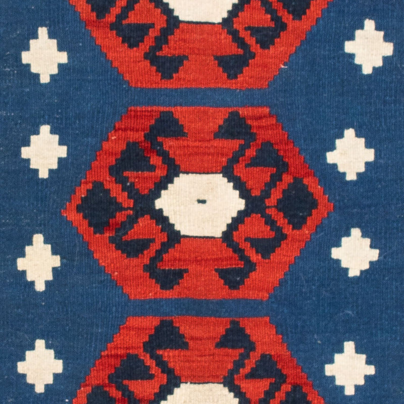 Kelim Rug - Oriental square  - 105 x 104 cm - dark blue
