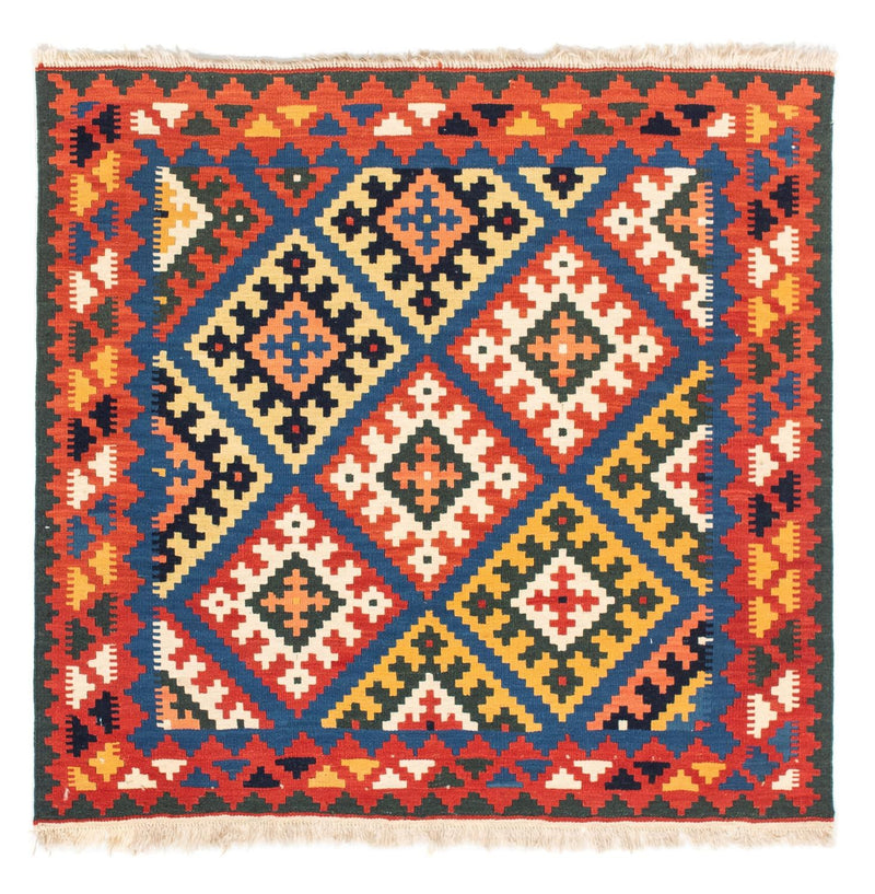 Kelim Rug - Oriental square  - 104 x 100 cm - dark blue