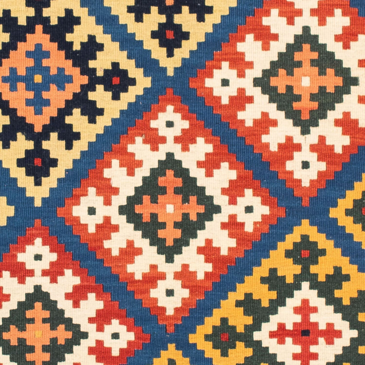 Kelim Rug - Oriental square  - 104 x 100 cm - dark blue