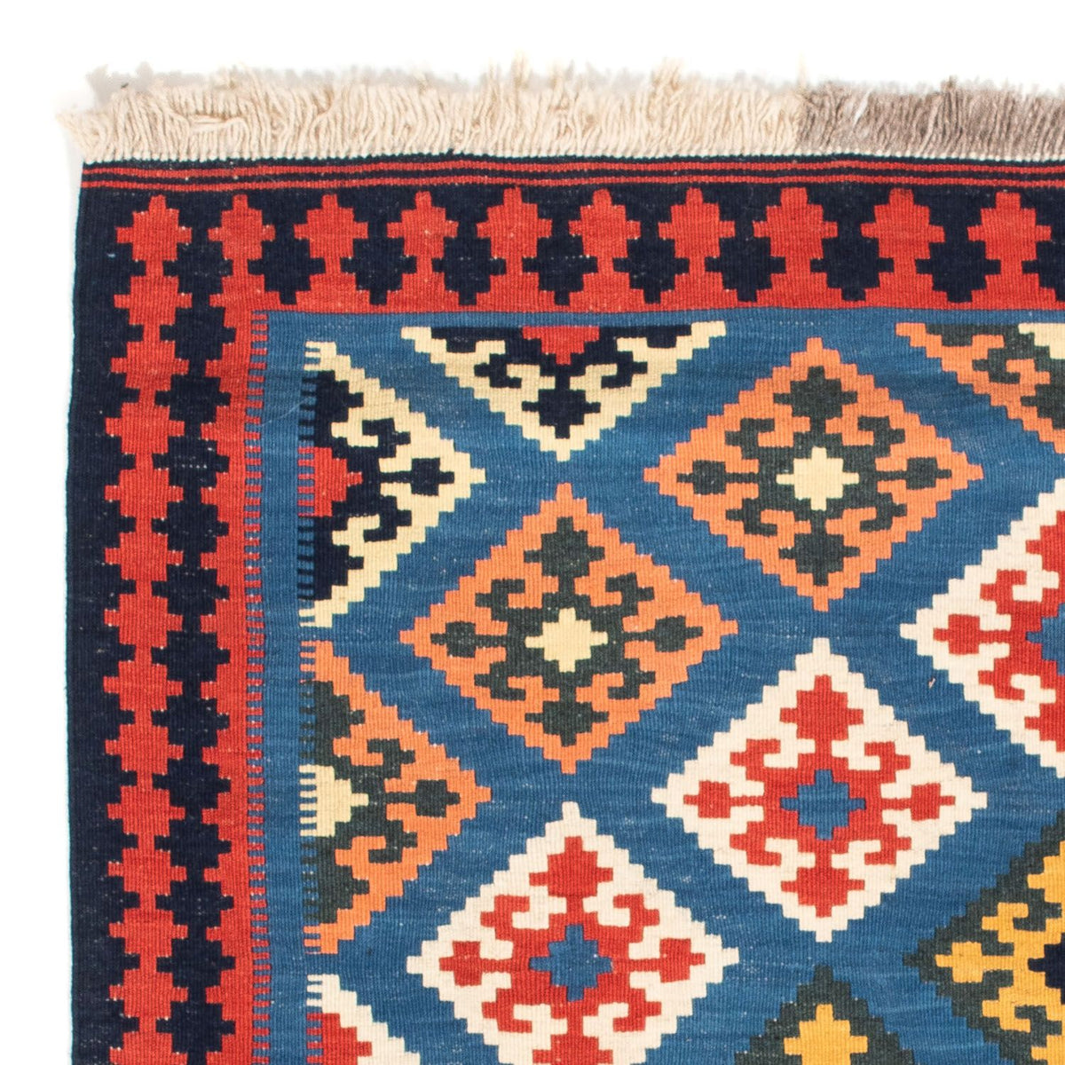 Kelim Rug - Oriental square  - 110 x 107 cm - blue