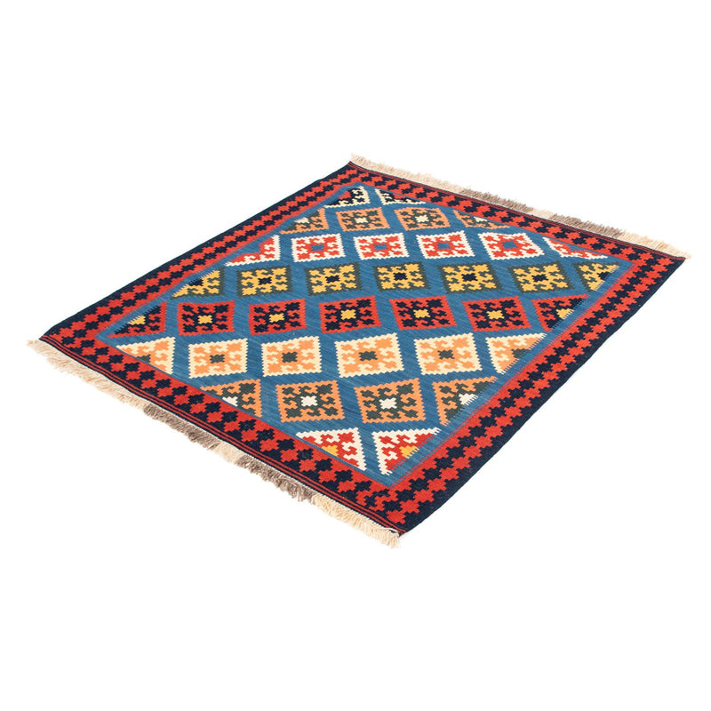 Kelim Rug - Oriental square  - 110 x 107 cm - blue