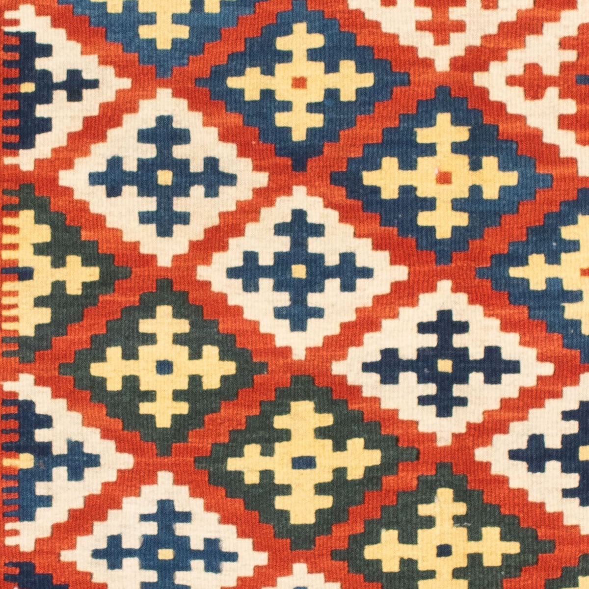 Kelim Rug - Oriental square  - 107 x 100 cm - dark red