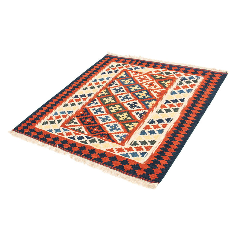 Kelim Rug - Oriental square  - 107 x 100 cm - dark red