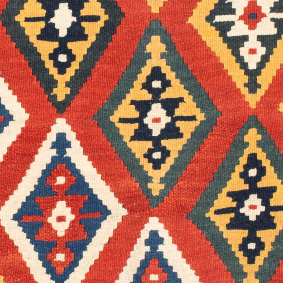 Kelim Rug - Oriental square  - 108 x 104 cm - orange