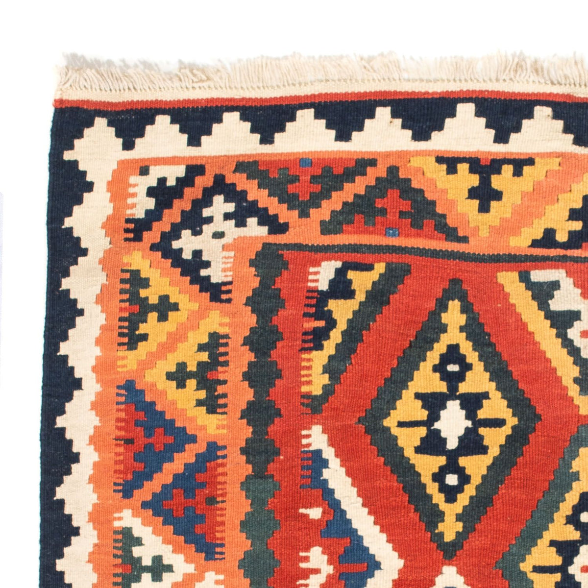 Kelim Rug - Oriental square  - 108 x 104 cm - orange