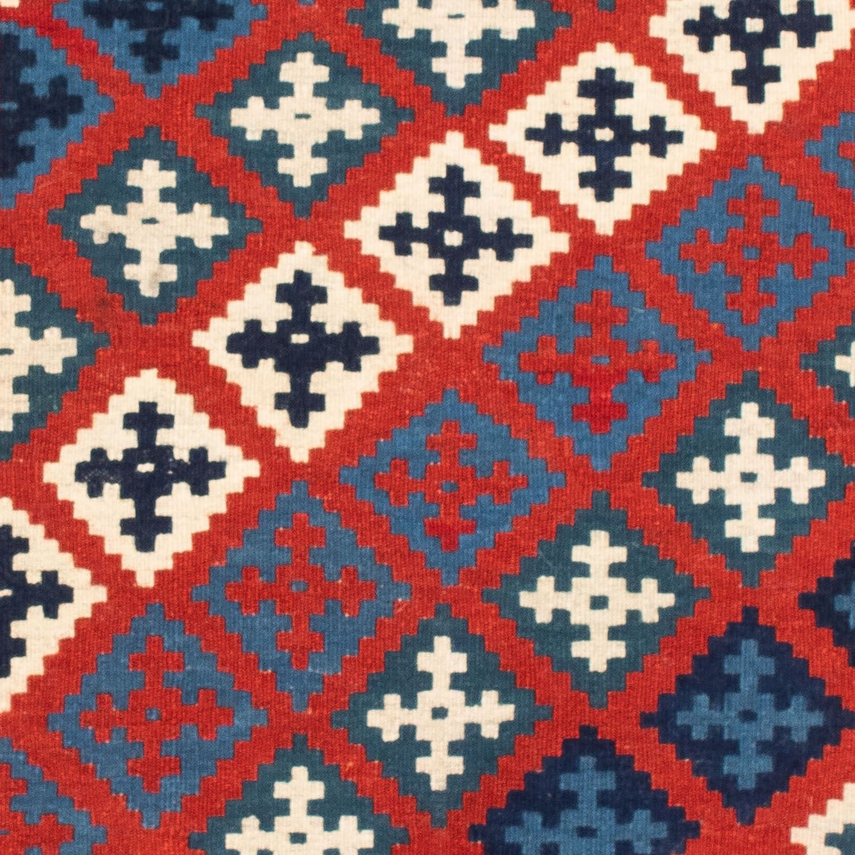 Kelim Rug - Oriental square  - 105 x 103 cm - red