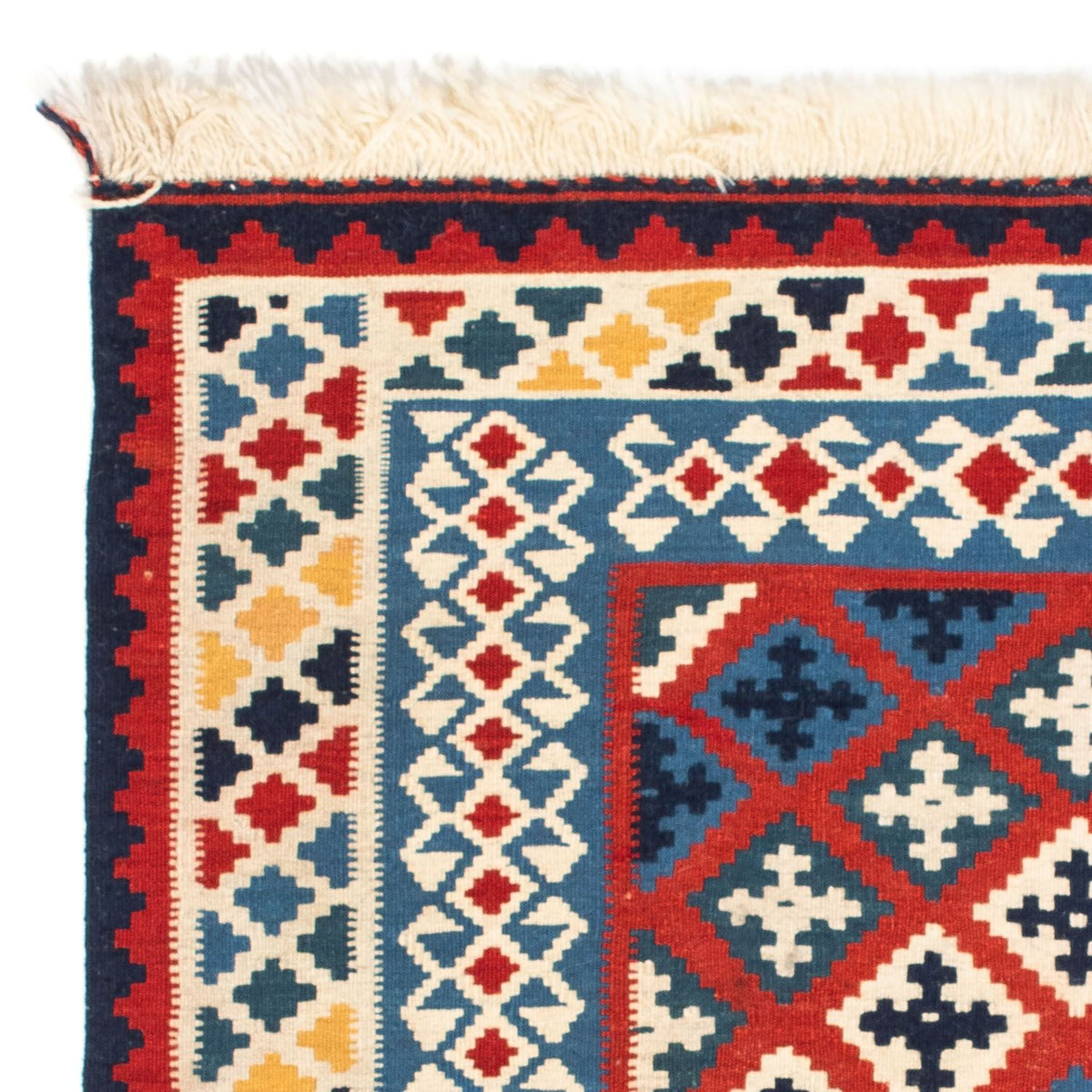 Kelim Rug - Oriental square  - 105 x 103 cm - red