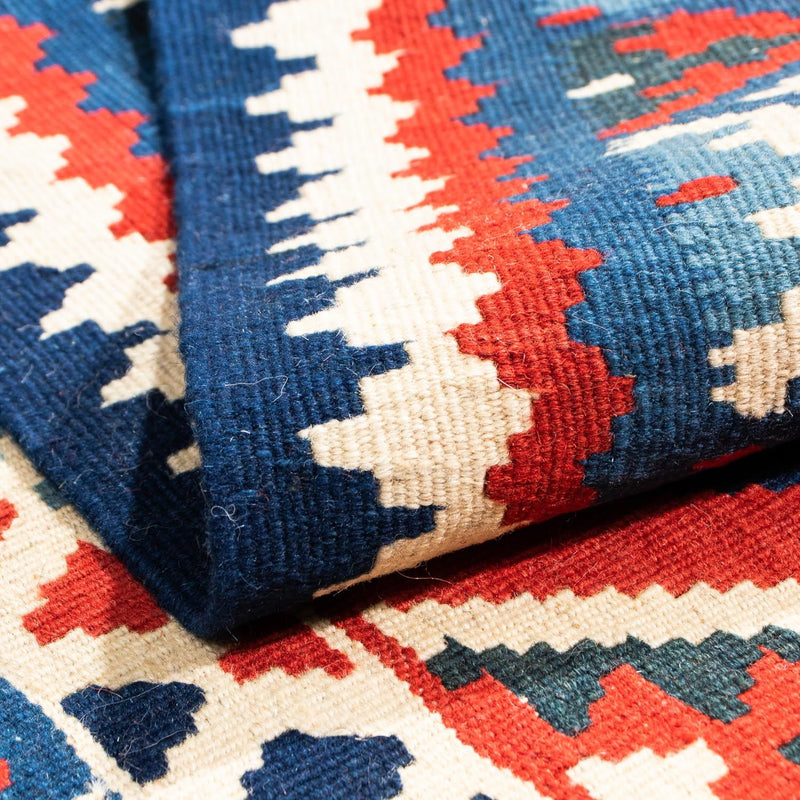 Kelim Rug - Oriental square  - 104 x 102 cm - dark red