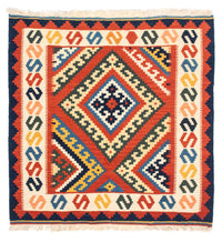 Kelim Rug - Oriental square  - 103 x 102 cm - dark red