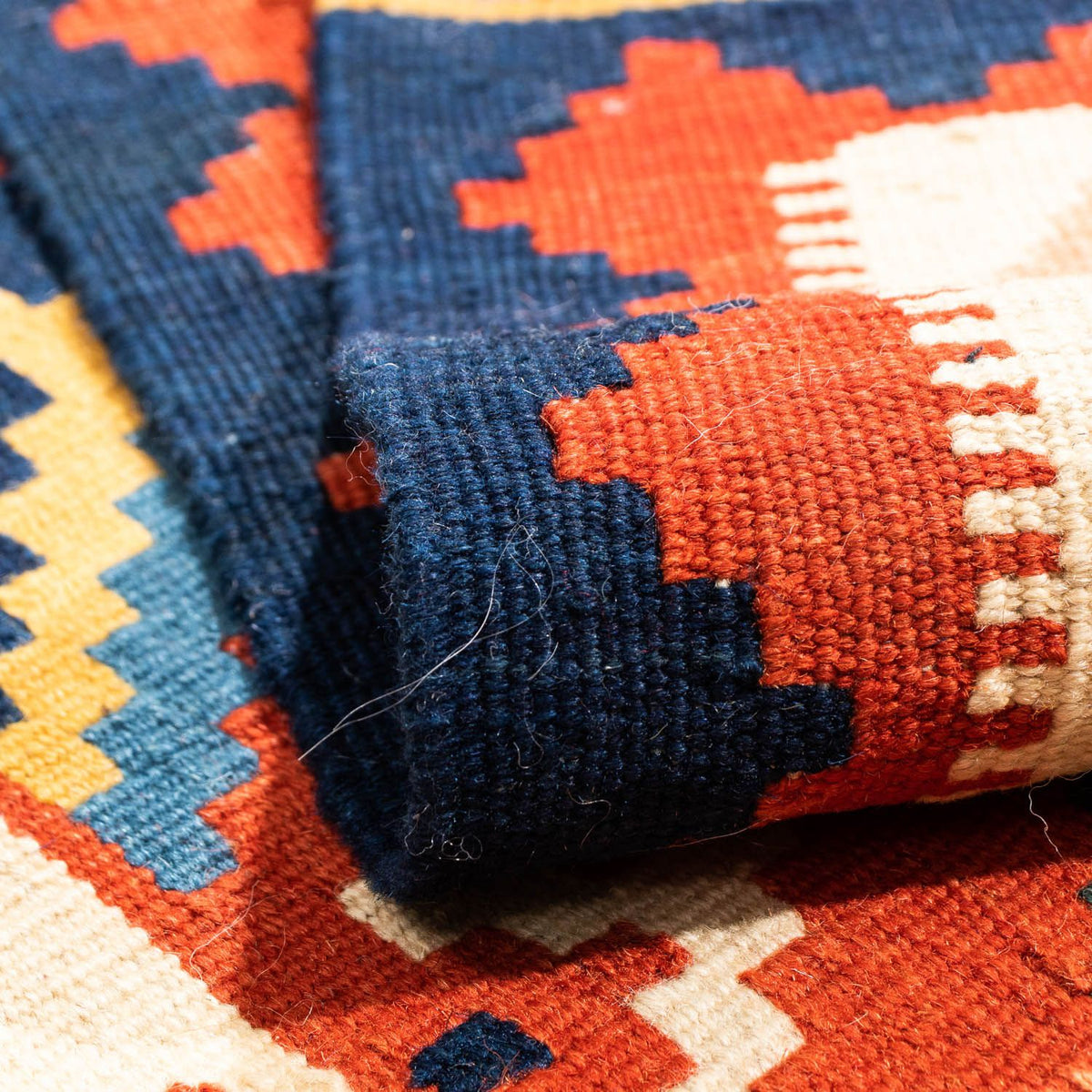 Kelim Rug - Oriental square  - 103 x 102 cm - dark red