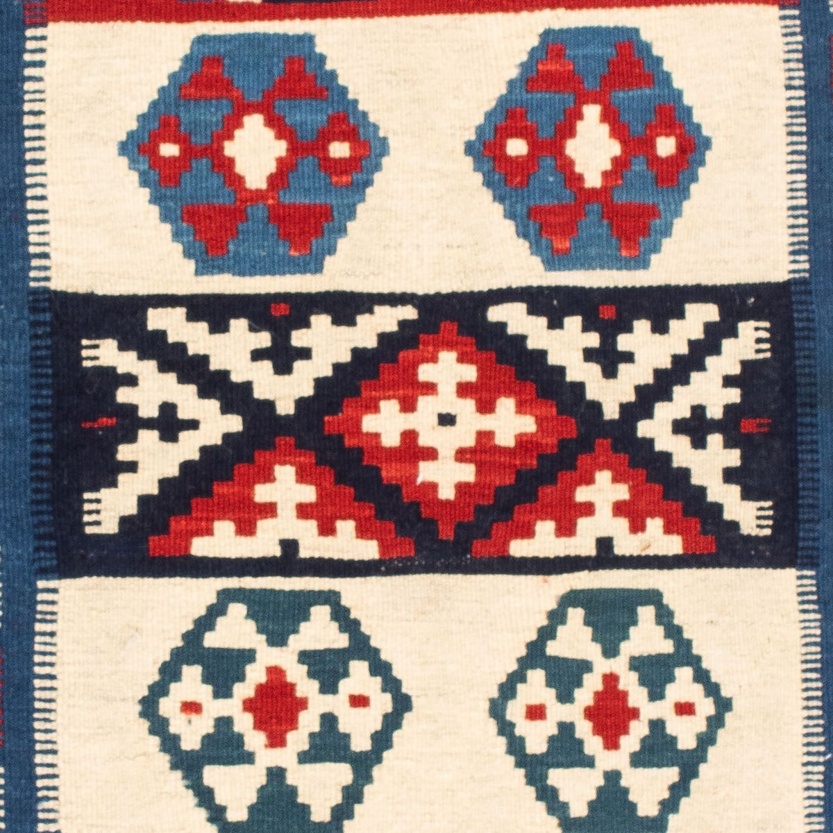 Kelim Rug - Oriental square  - 105 x 102 cm - dark blue