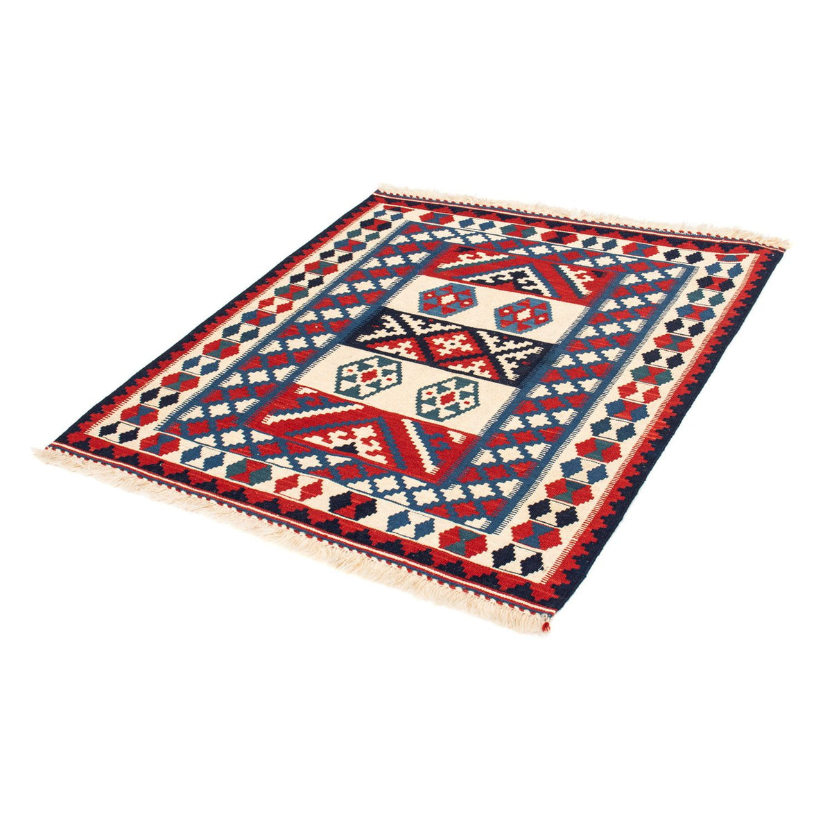 Kelim Rug - Oriental square  - 105 x 102 cm - dark blue