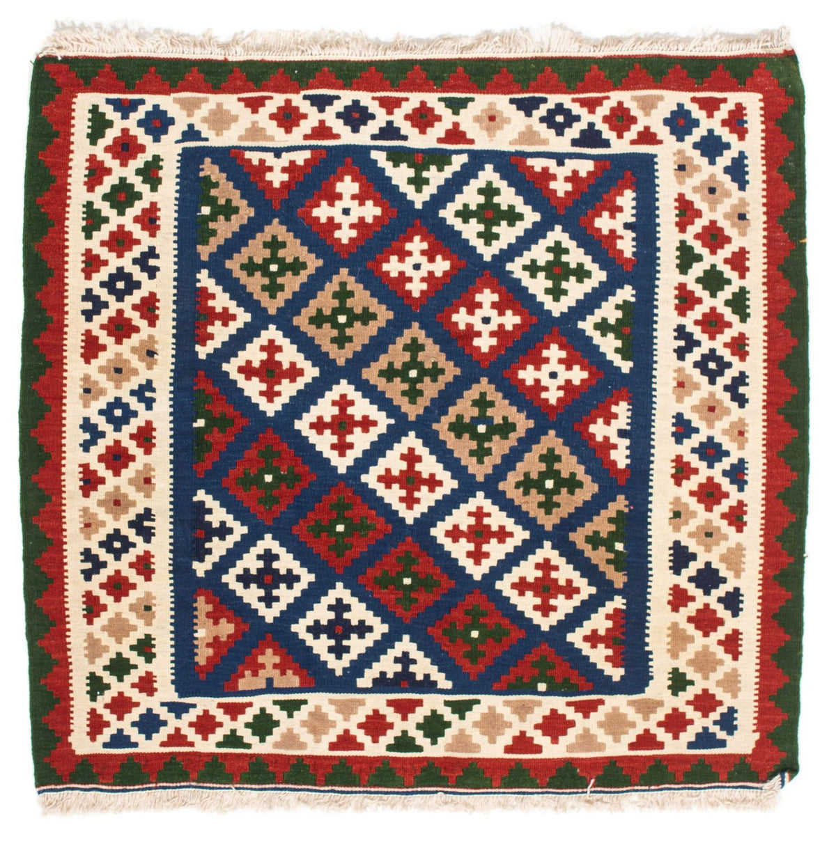 Kelim Rug - Oriental square  - 103 x 100 cm - dark blue