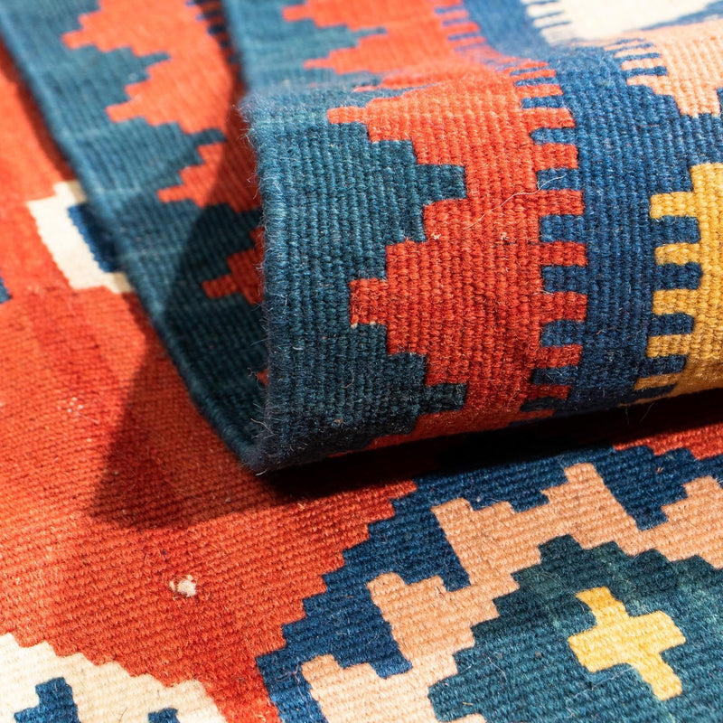 Kelim Rug - Oriental square  - 106 x 99 cm - dark red