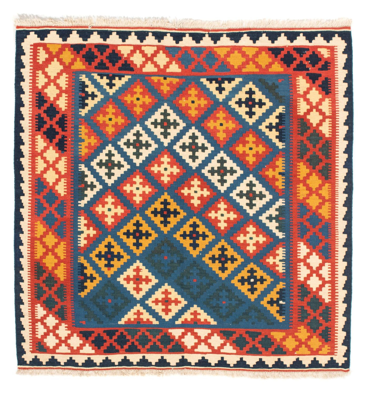 Kelim Rug - Oriental square  - 104 x 100 cm - dark blue