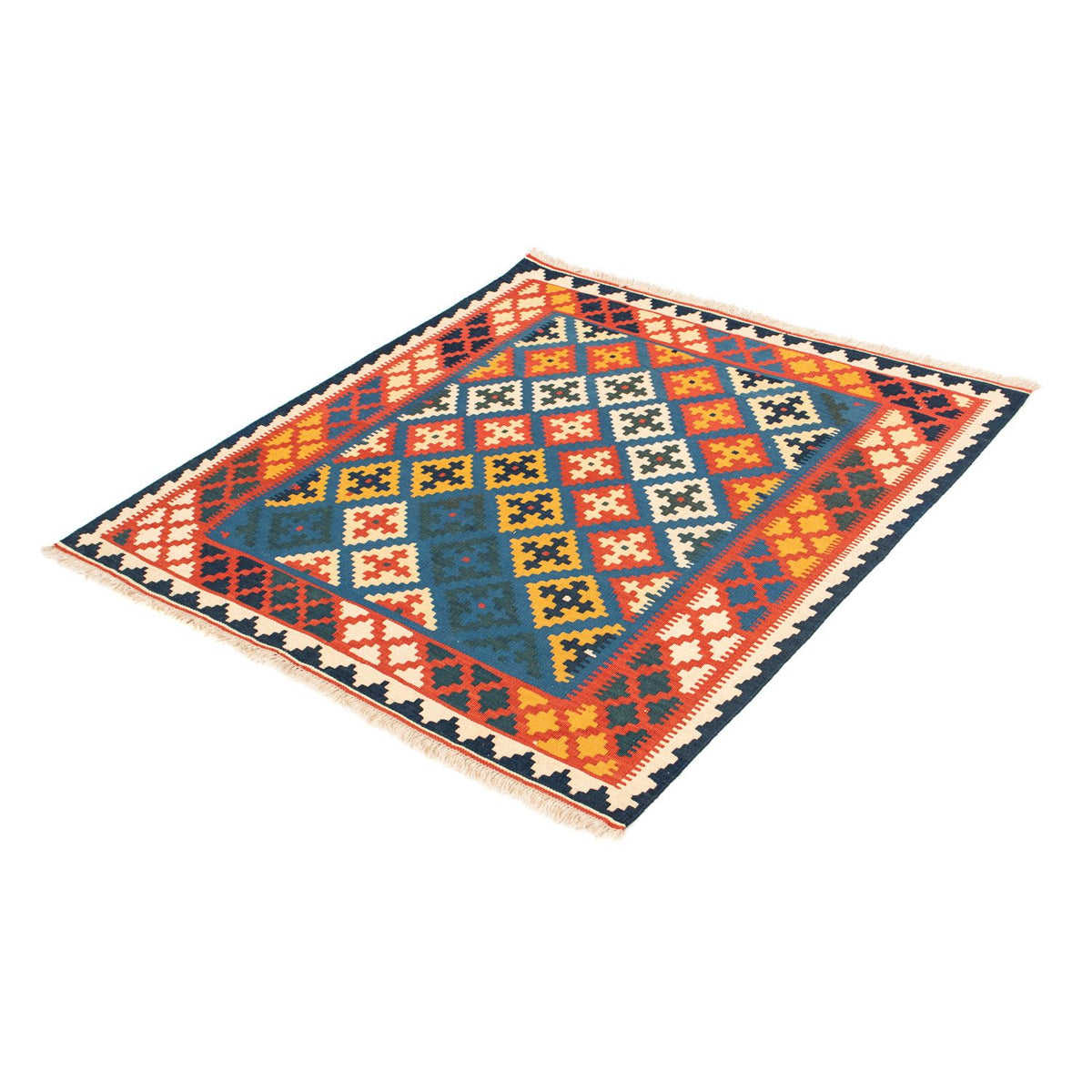 Kelim Rug - Oriental square  - 104 x 100 cm - dark blue