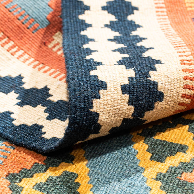 Kelim Rug - Oriental square  - 102 x 101 cm - orange