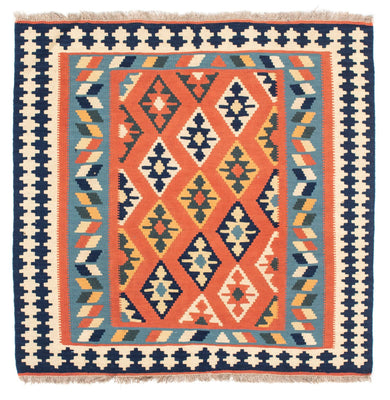 Kelim Rug - Oriental square  - 104 x 104 cm - rust