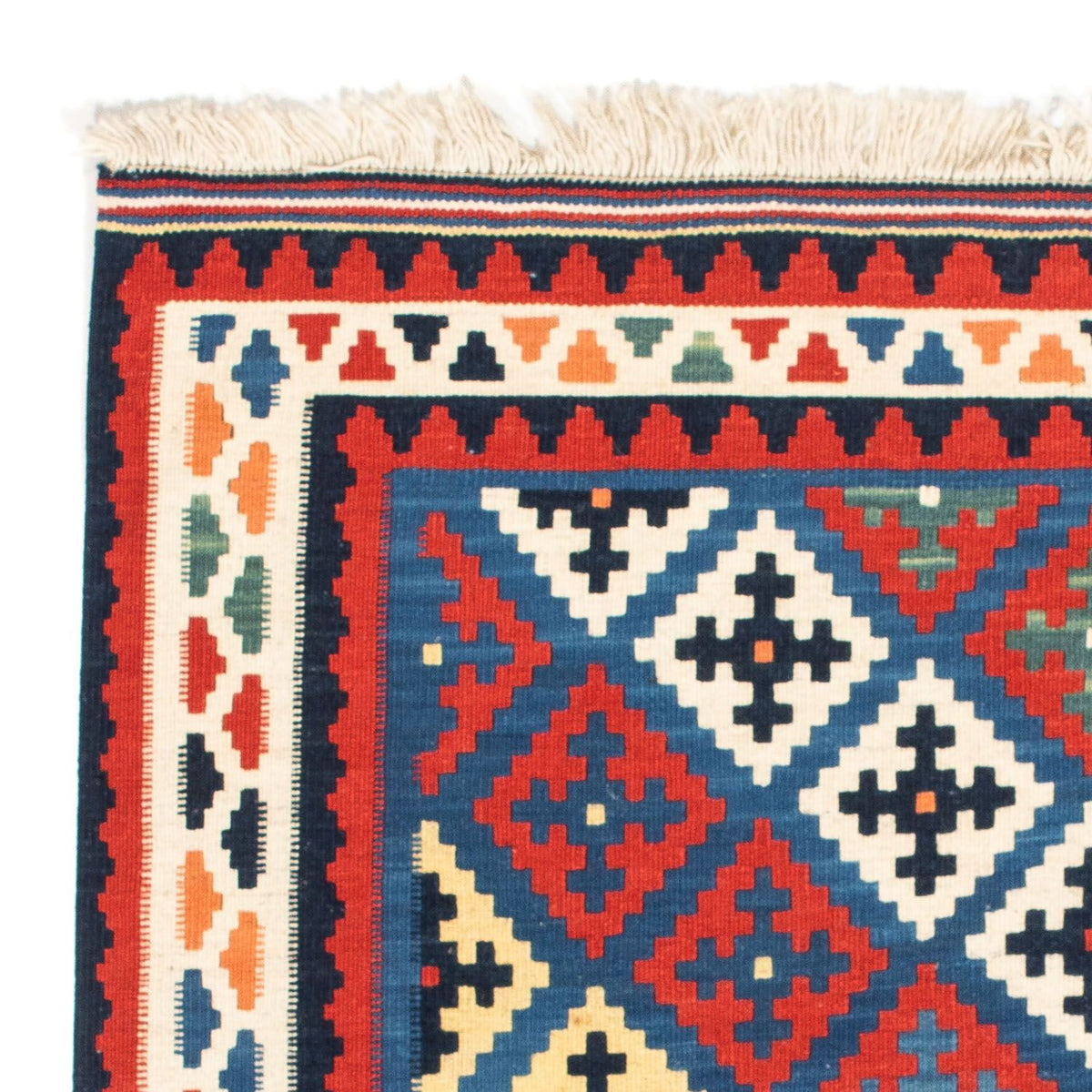 Kelim Rug - Oriental square  - 104 x 97 cm - blue