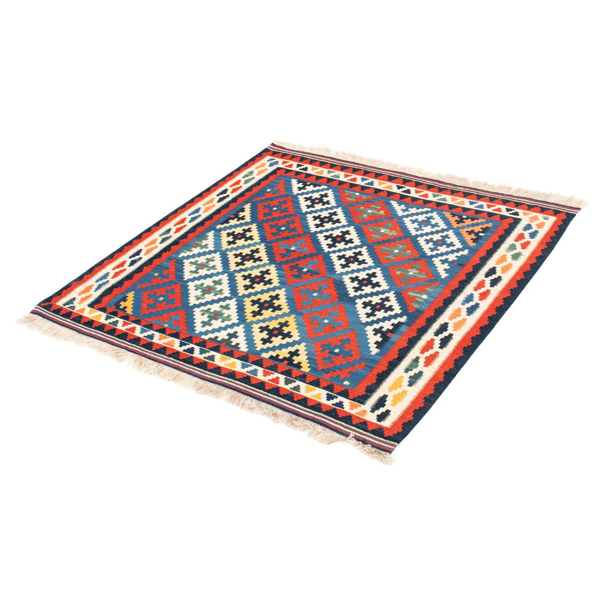Kelim Rug - Oriental square  - 104 x 97 cm - blue