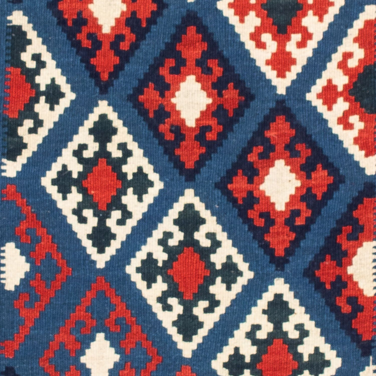 Kelim Rug - Oriental square  - 104 x 100 cm - dark blue