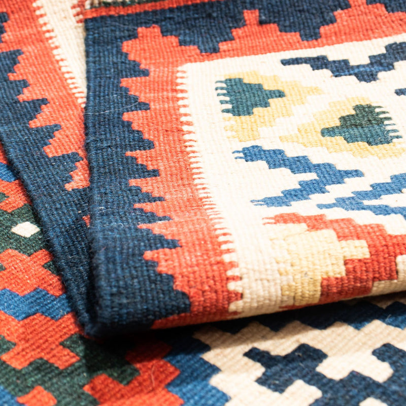 Kelim Rug - Oriental square  - 104 x 102 cm - blue
