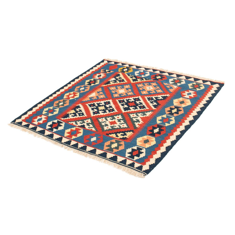 Kelim Rug - Oriental square  - 105 x 101 cm - dark red
