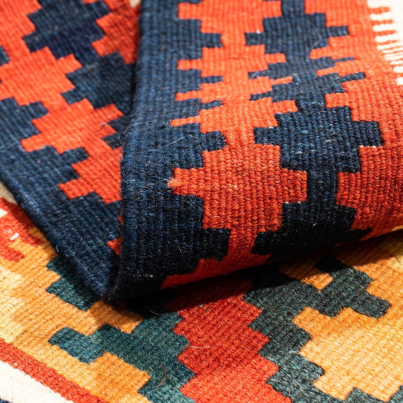 Kelim Rug - Oriental square  - 101 x 93 cm - dark red