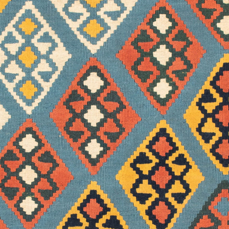 Kelim Rug - Oriental square  - 100 x 98 cm - light blue