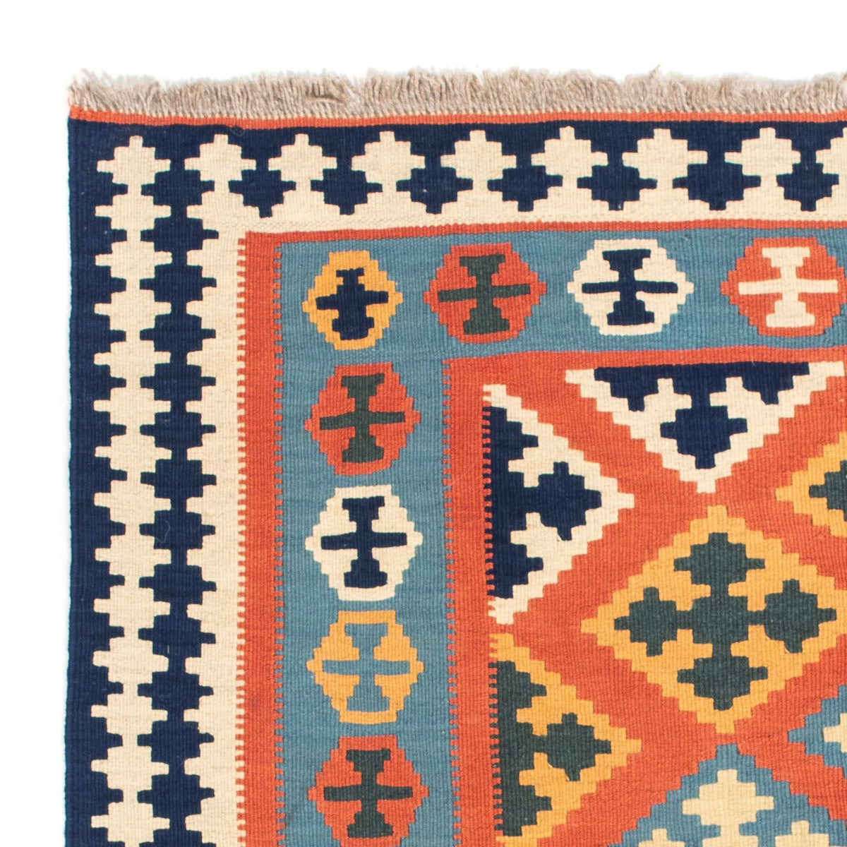 Kelim Rug - Oriental square  - 106 x 106 cm - orange