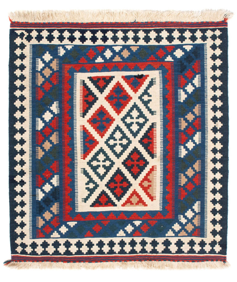 Kelim Rug - Oriental square  - 108 x 103 cm - blue