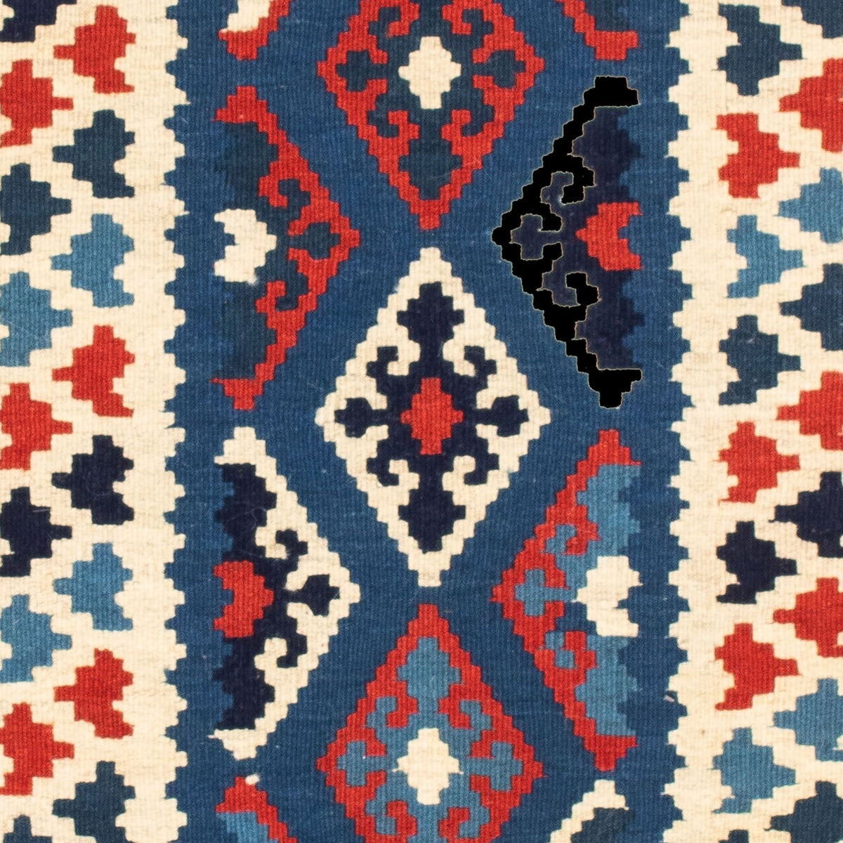 Kelim Rug - Oriental square  - 102 x 102 cm - multicolored