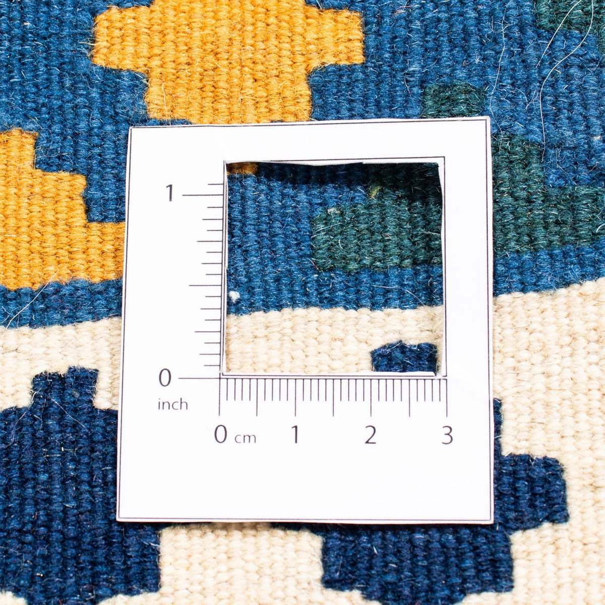 Kelim Rug - Oriental square  - 104 x 98 cm - blue