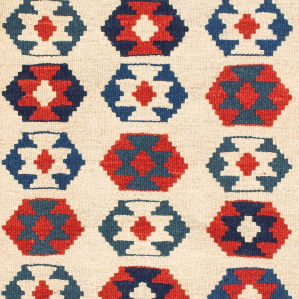 Kelim Rug - Oriental square  - 103 x 103 cm - beige