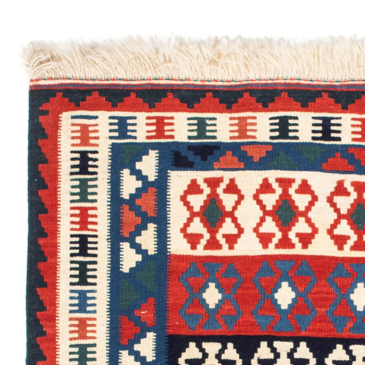 Kelim Rug - Oriental square  - 110 x 100 cm - blue