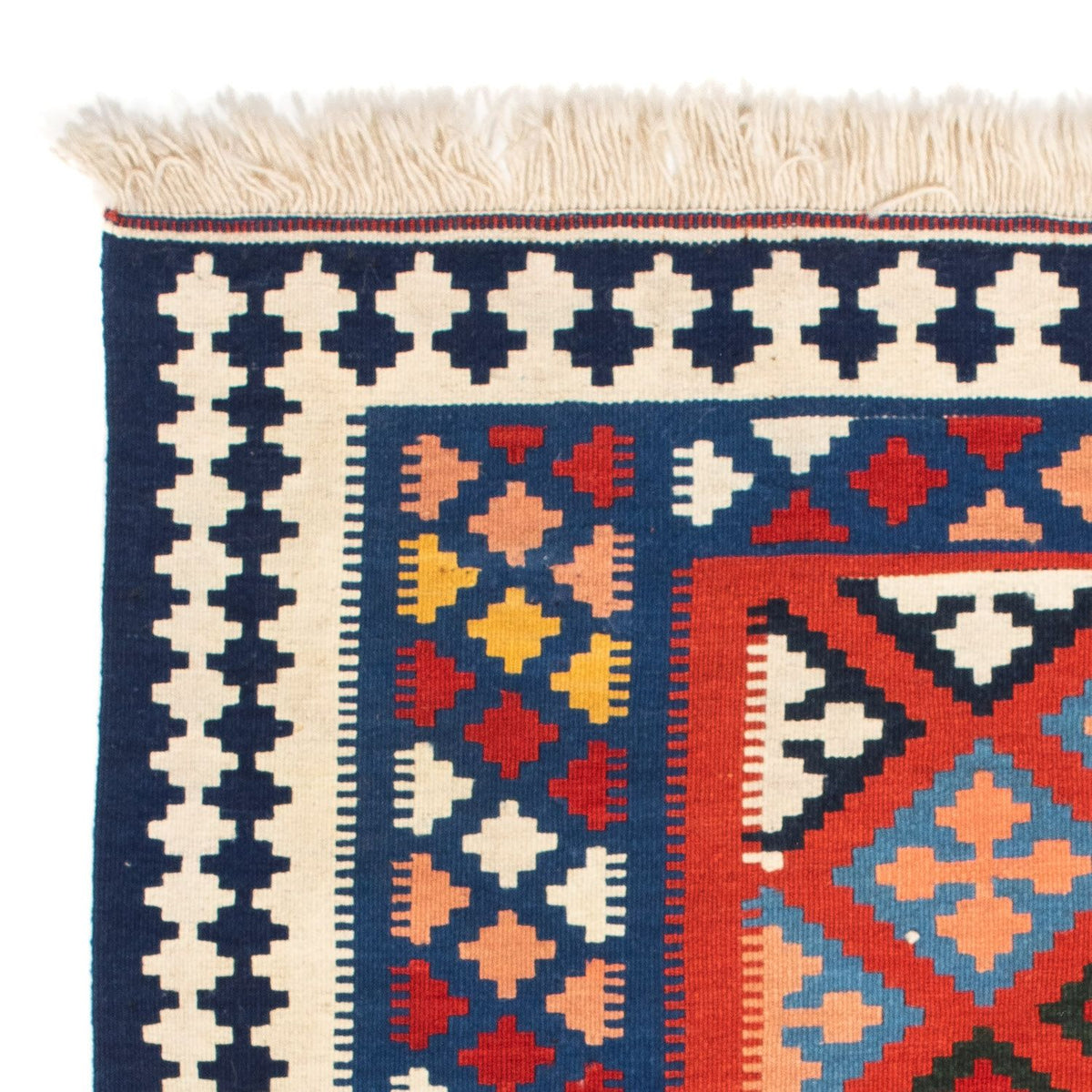 Kelim Rug - Oriental square  - 118 x 102 cm - blue