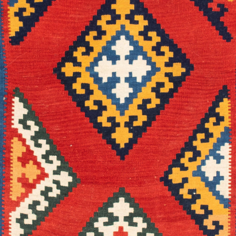 Kelim Rug - Oriental square  - 113 x 110 cm - red