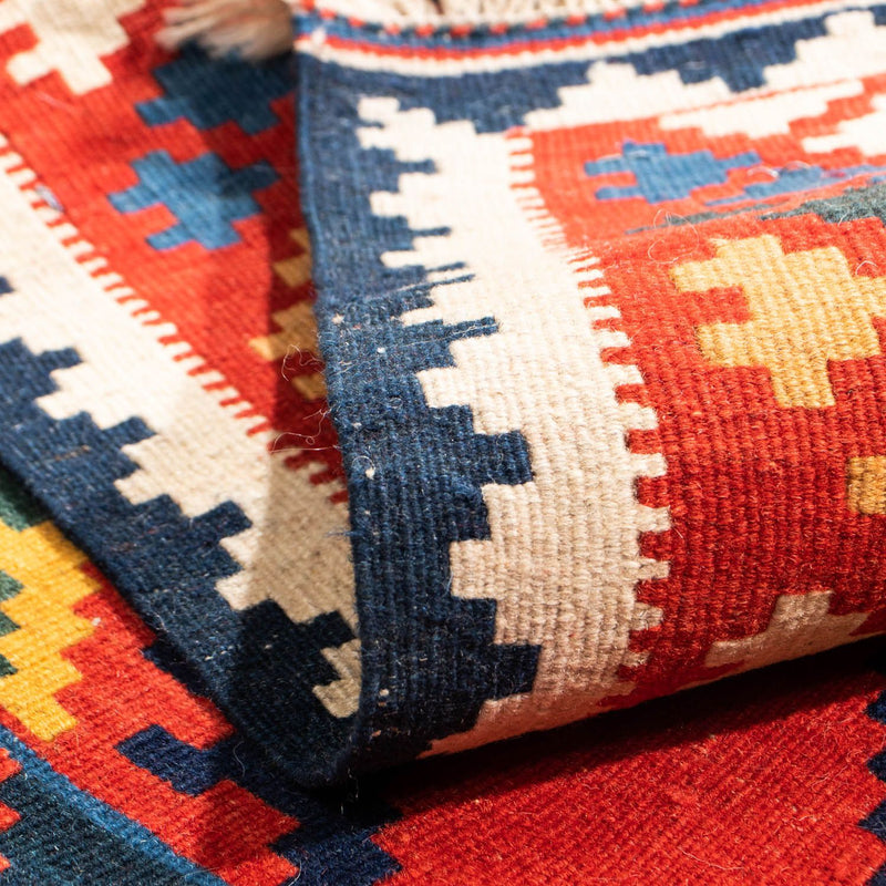 Kelim Rug - Oriental square  - 113 x 110 cm - red