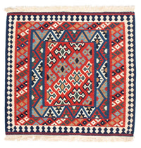 Kelim Rug - Oriental square  - 108 x 101 cm - red