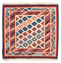 Kelim Rug - Oriental square  - 110 x 104 cm - rust
